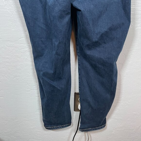 Torrid Women Plus Size 18 Dark Wash Denim Crop Overall Distressed Stretch Pocket - Picture 6 of 10